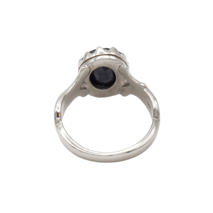 925 Silberring mit natürlichem Saphir