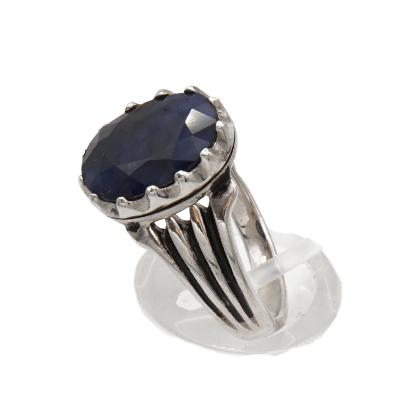 925 Silberring mit natürlichem Saphir