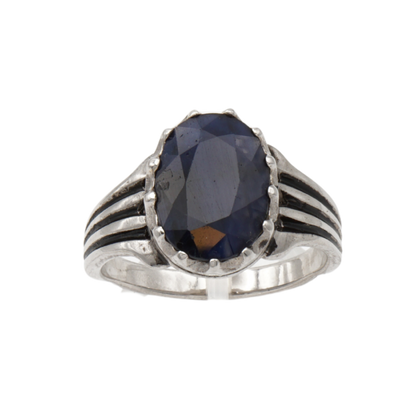 925 Silberring mit natürlichem Saphir