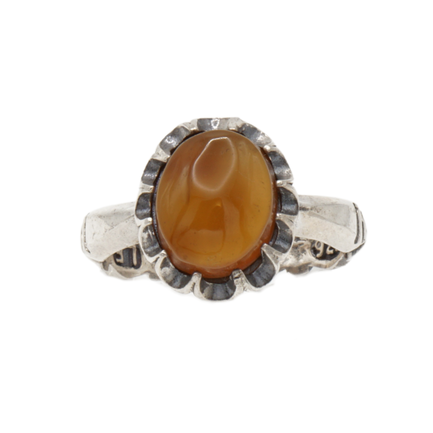 925 Silber Herren Aqeeq Ring Yamani - Jemen-Achat  - Handarbeit - Massiv