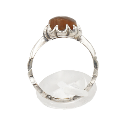 925 Silber Herren Aqeeq Ring Yamani - Jemen-Achat  - Handarbeit - Massiv