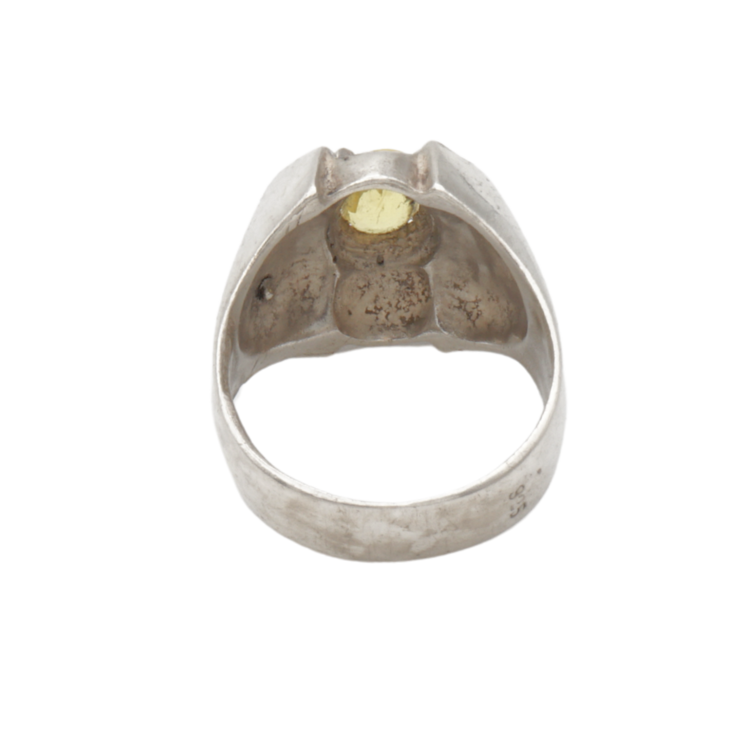 925 Silberring mit natürlichem Saphir und grünen Zirkonia