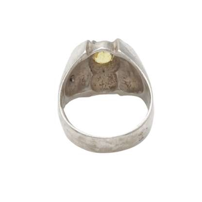 925 Silberring mit natürlichem Saphir und grünen Zirkonia