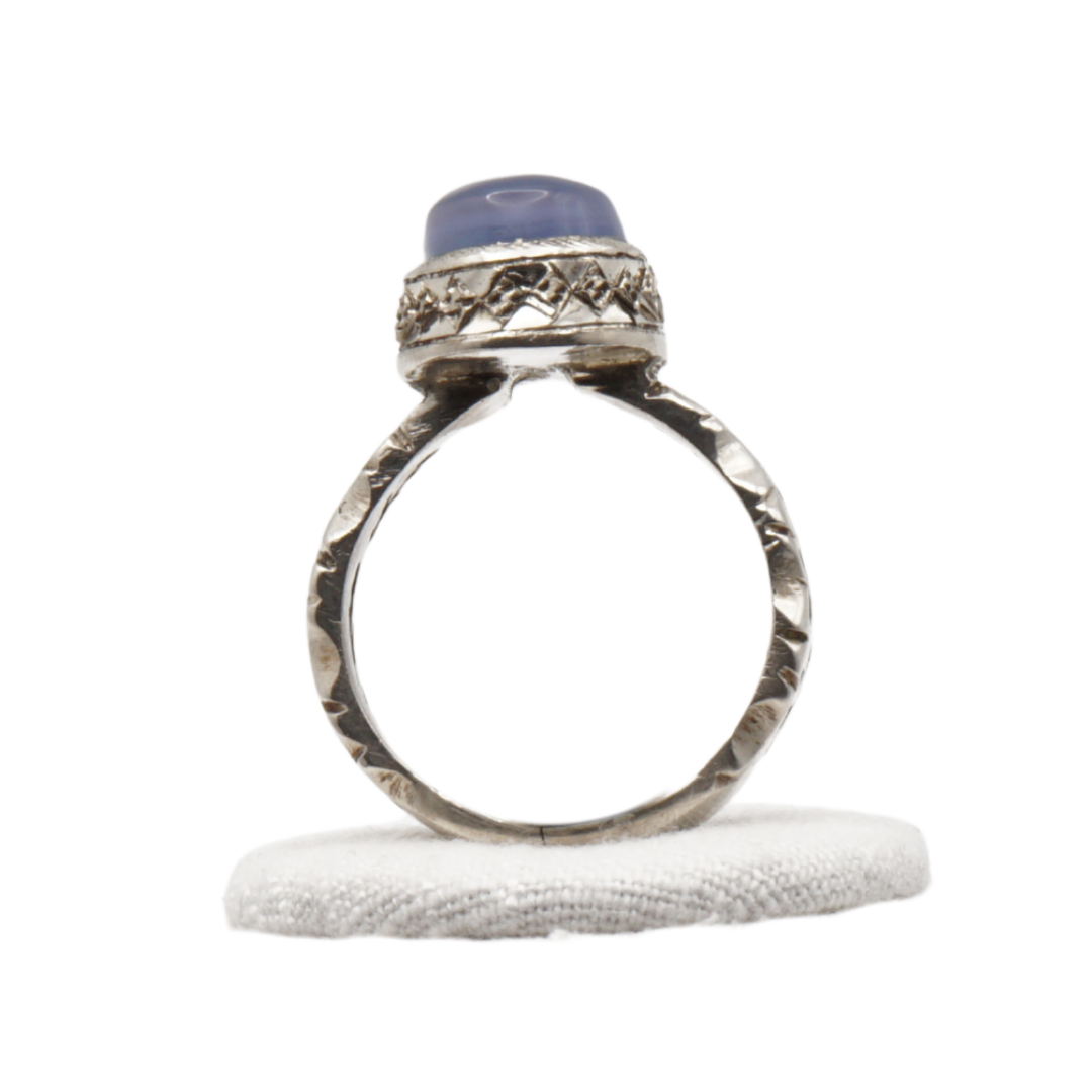 925 Silber Herren Aqeeq Ring Yamani - Jemen-Achat  - Handarbeit - Massiv