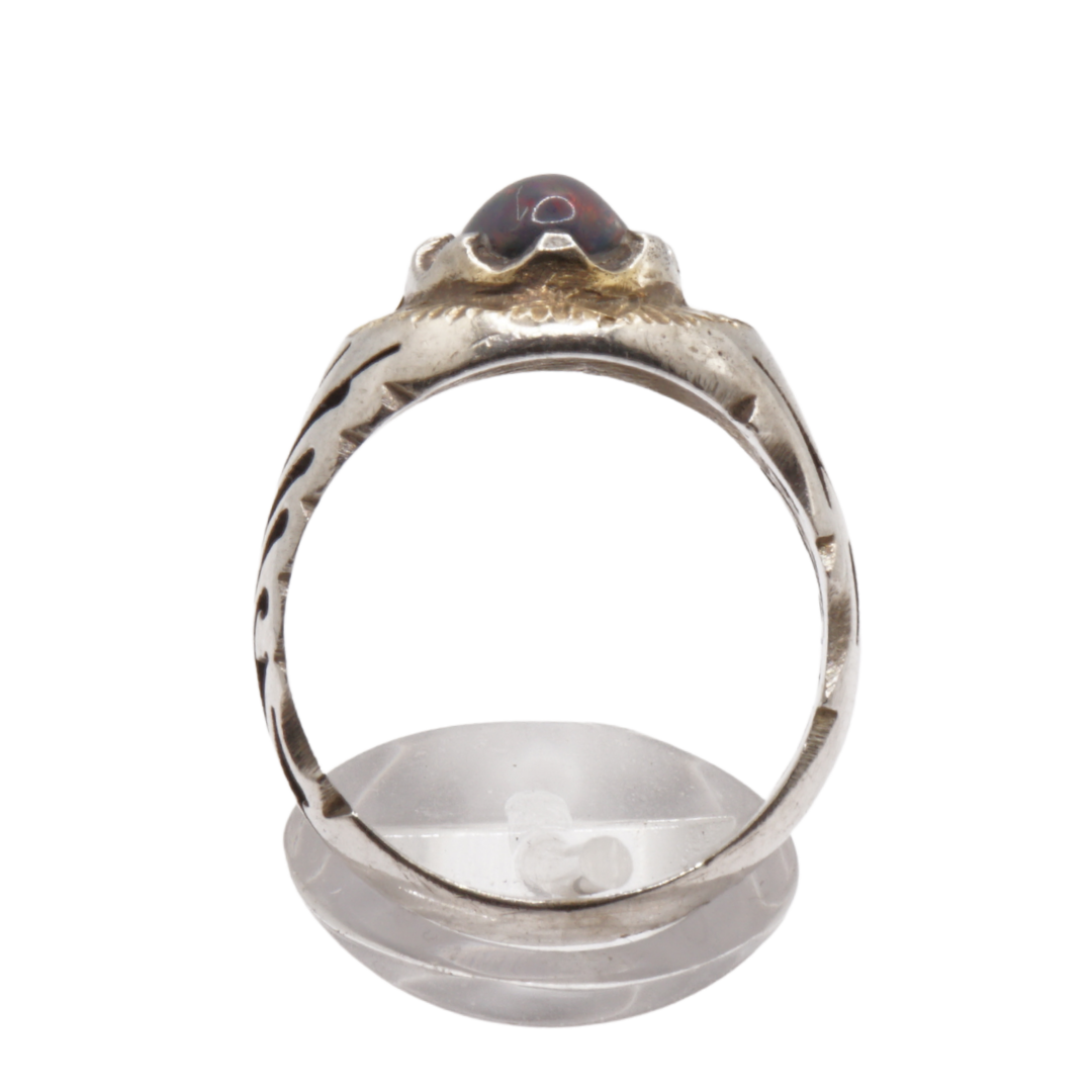 925 Silber Herrenring Opal / Edelopal - Handarbeit - Massiv
