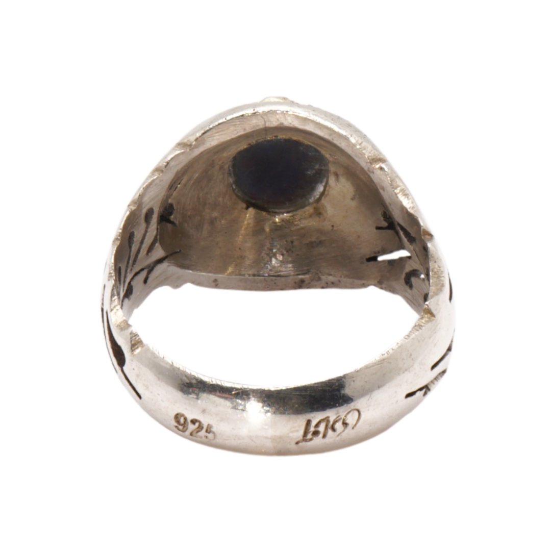 925 Silber Herrenring Opal / Edelopal - Handarbeit - Massiv