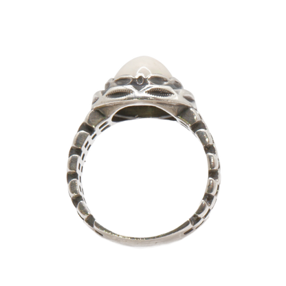 925 Silber Herrenring Opal / Edelopal - Handarbeit - Massiv