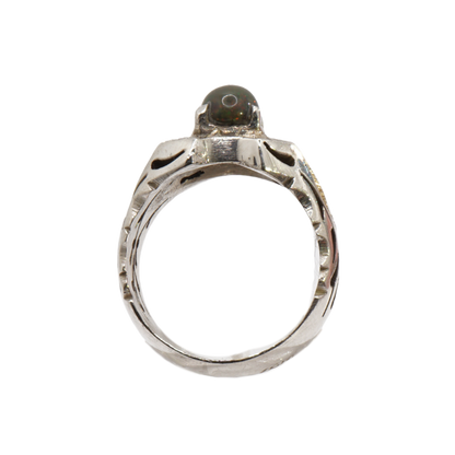 925 Silber Herrenring Opal / Edelopal - Handarbeit - Massiv