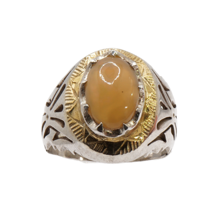 925 Silber Herrenring Opal  / Edelopal - Handarbeit - Massiv