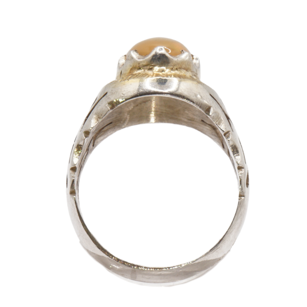 925 Silber Herrenring Opal  / Edelopal - Handarbeit - Massiv