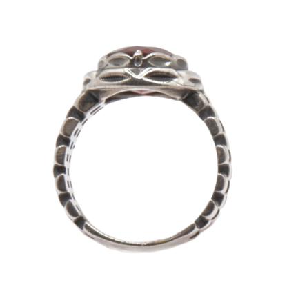 925 Silber Massiver Herrenring mit echtem Granat - Handarbeit