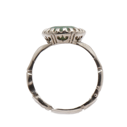 925 Silber Massiver Herrenring mit echtem Smaragd - Handarbeit