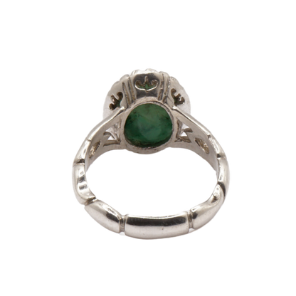 925 Silber Massiver Herrenring mit echtem Smaragd - Handarbeit