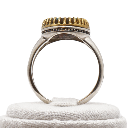 925 Silberring mit echtem Türkis "Firouz" – Handarbeit