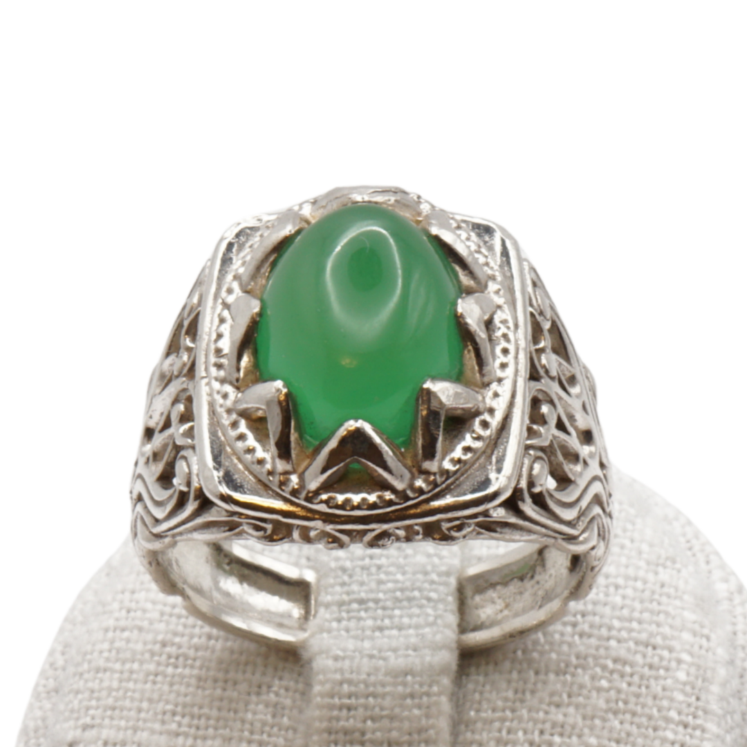 925 Silber Herren Aqeeq Ring Yamani - Jemen-Achat