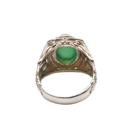 925 Silber Herren Aqeeq Ring Yamani - Jemen-Achat