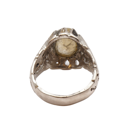 925 Silber Herren Aqeeq Ring - Augenachat - Handarbeit - Massiv