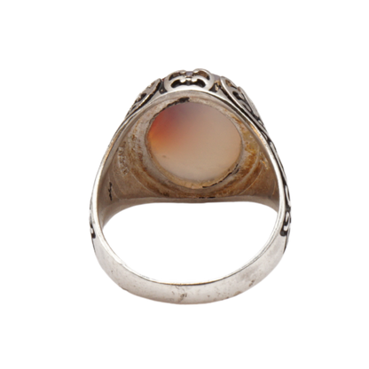 925 Silber Herren Aqeeq Ring Yamani - Jemen-Achat - Handarbeit - Massiv