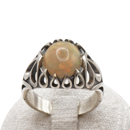 925 Silber Herrenring Welo-Opal / Edelopal - Handarbeit - Massiv