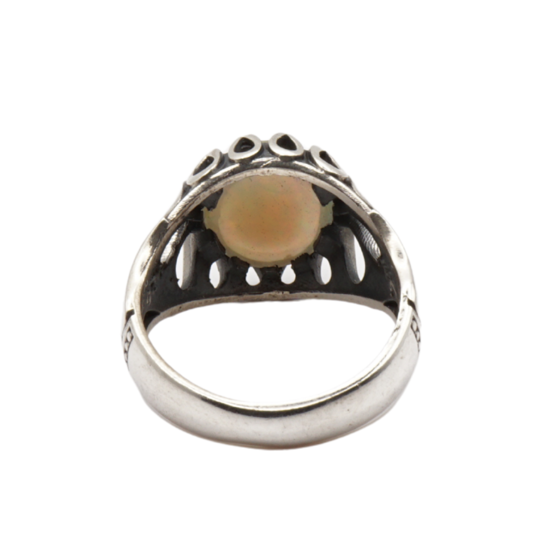 925 Silber Herrenring Welo-Opal / Edelopal - Handarbeit - Massiv