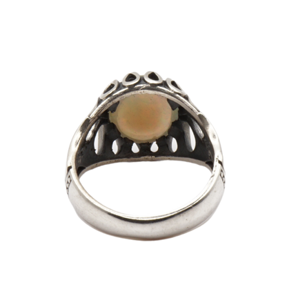 925 Silber Herrenring Welo-Opal / Edelopal - Handarbeit - Massiv