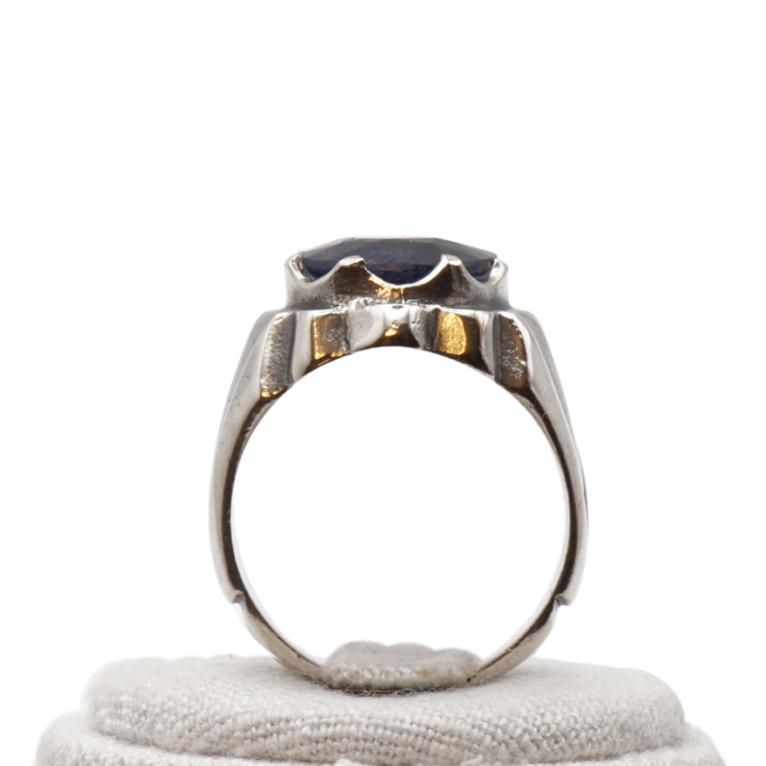 925 Silberring mit echtem Saphi r- Handarbeit