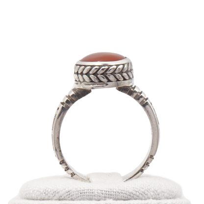 925 Silber Herren Aqeeq Ring Yamani - Jemen-Achat - Handarbeit - Massiv
