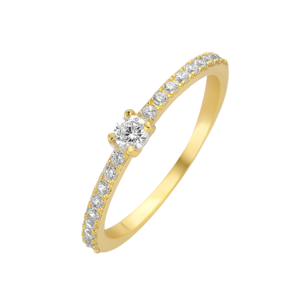 925 Silber Damenring "Sky" vergoldet mit 19 Zirkonia