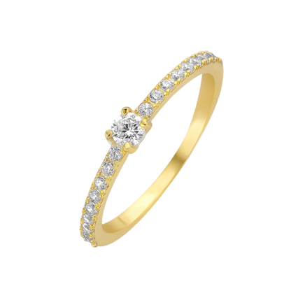 925 Silber Damenring "Sky" vergoldet mit 19 Zirkonia