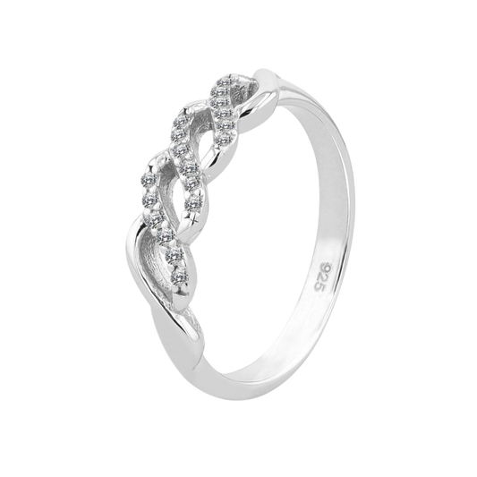 925/- Echt Silber Damenring "Prata", rhodiniert