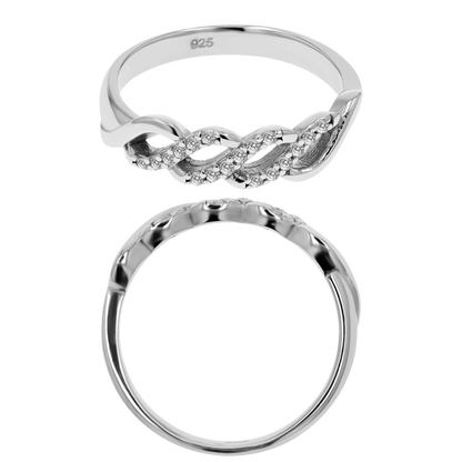 925/- Echt Silber Damenring "Prata", rhodiniert