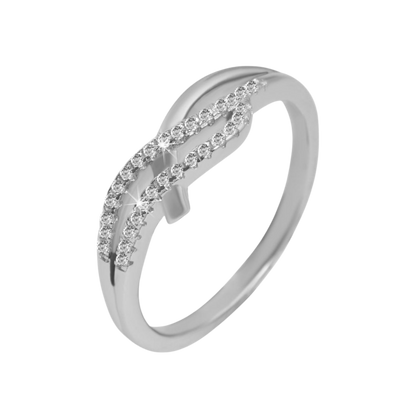 Damenring "Holde" 925/rhodiniert mit Zirkoniabesatz