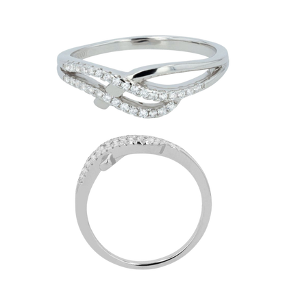 Damenring "Holde" 925/rhodiniert mit Zirkoniabesatz