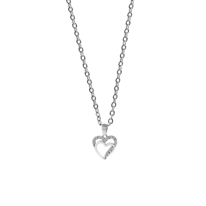 Halskette mit Herzanhänger, "Mirja" 925/rh Echt Silber