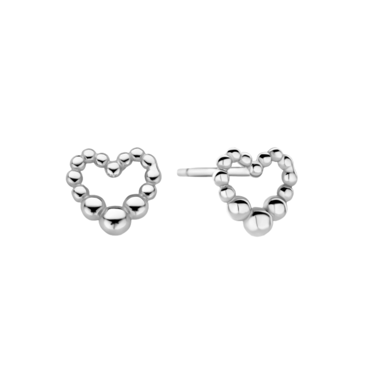 Ohrstecker Dots in Herzform Silber 925/000 rhodiniert
