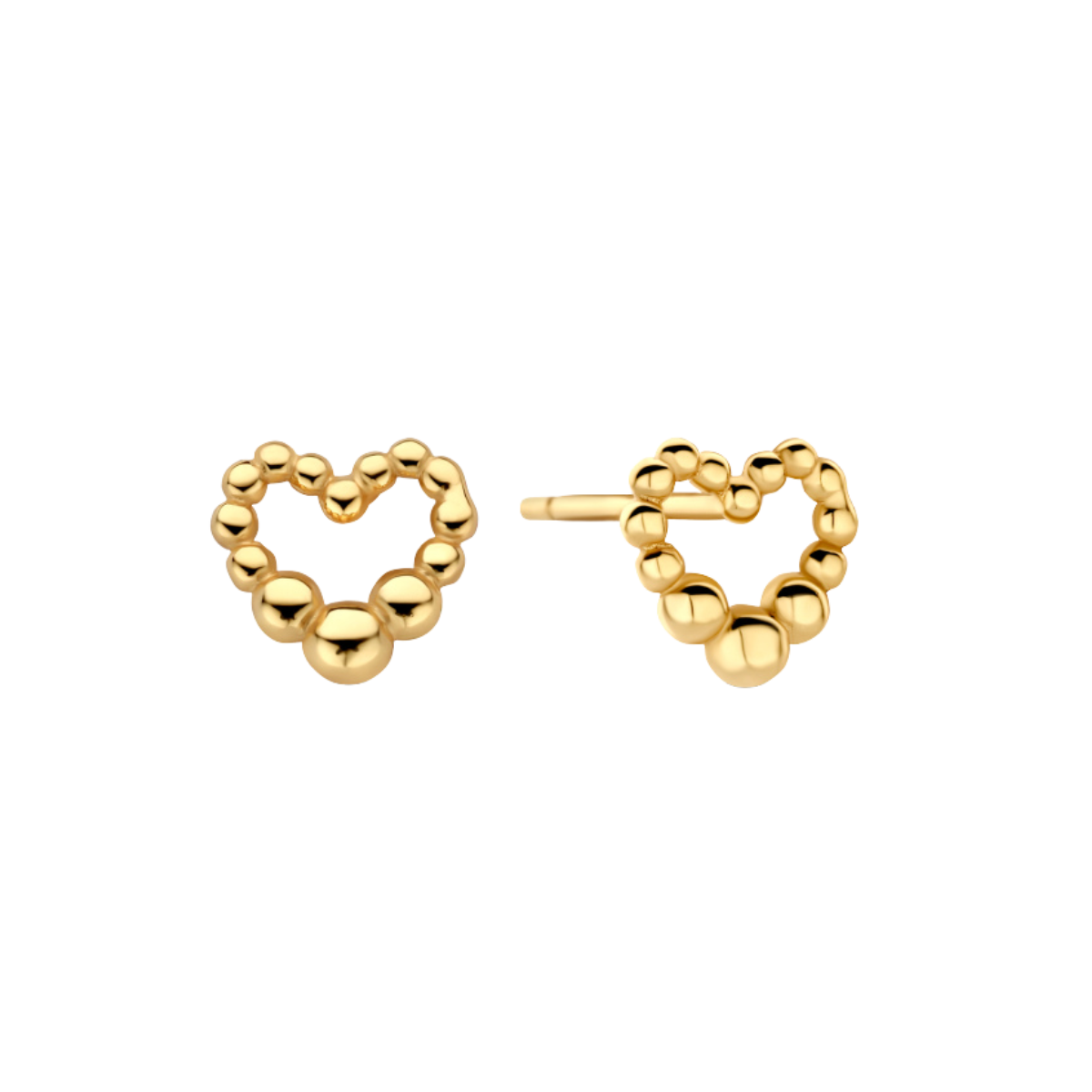 Ohrstecker Dots in Herzform Silber 925/000 vergoldet