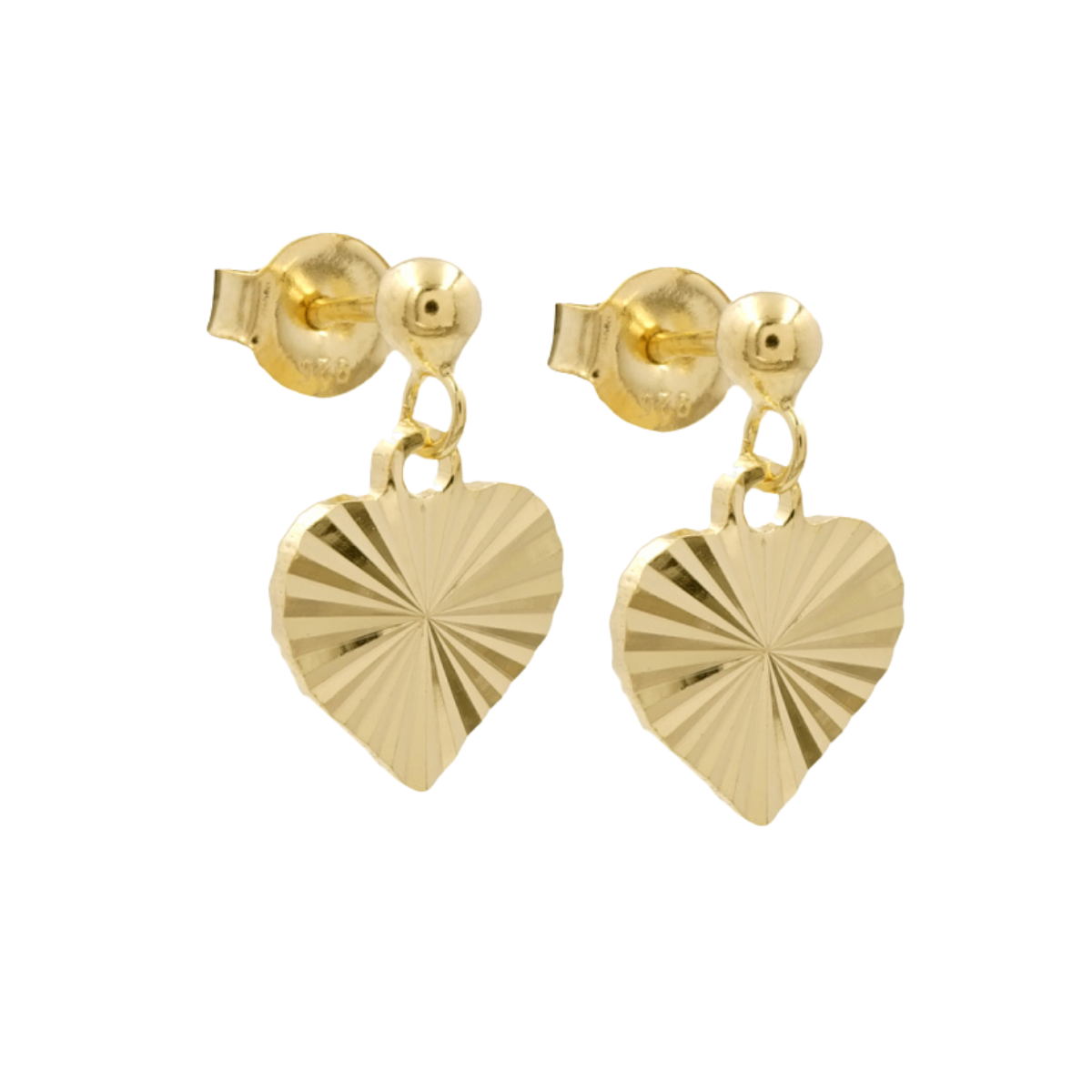 Ohrstecker Herz diamantiert Silber 925/000 vergoldet