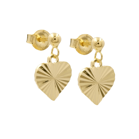 Ohrstecker Herz diamantiert Silber 925/000 vergoldet