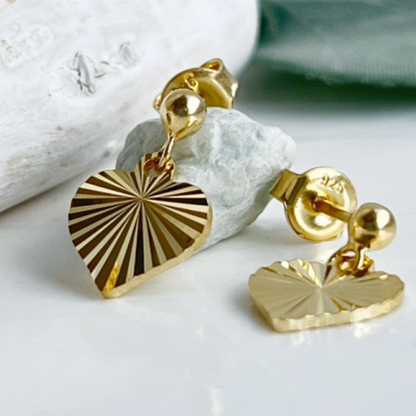 Ohrstecker Herz diamantiert Silber 925/000 vergoldet