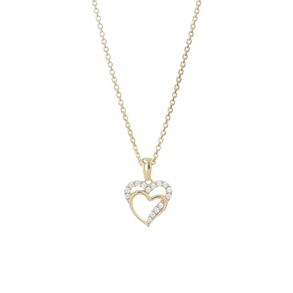 Halskette mit Herzanhänger, "Mirja" 925/- Echt Silber vergoldet