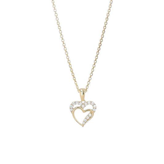 Halskette mit Herzanhänger, "Mirja" 925/- Echt Silber vergoldet