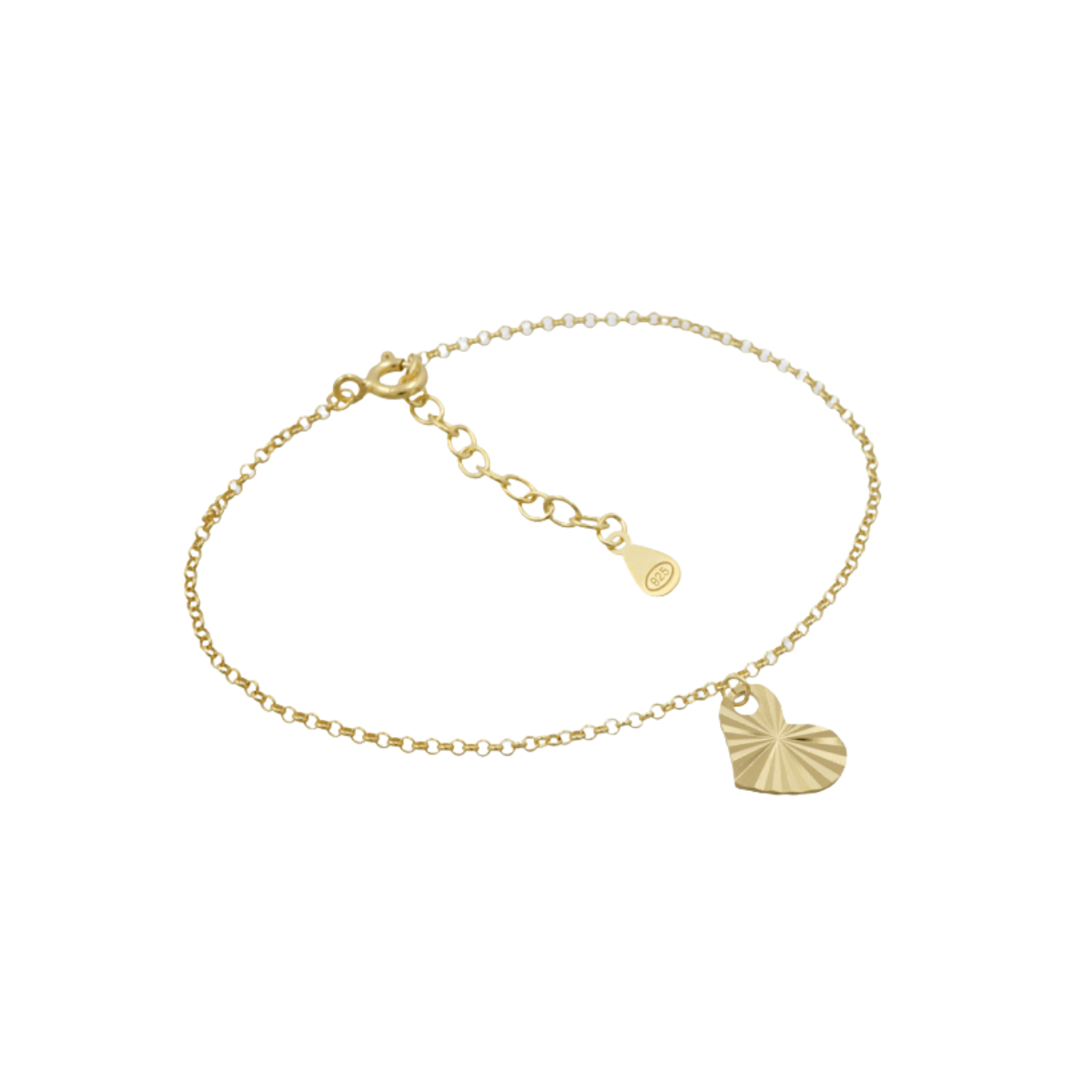 Armband mit Herz diamantiert 16+3cm Silber 925/000 vergoldet