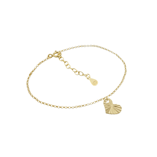 Armband mit Herz diamantiert 16+3cm Silber 925/000 vergoldet