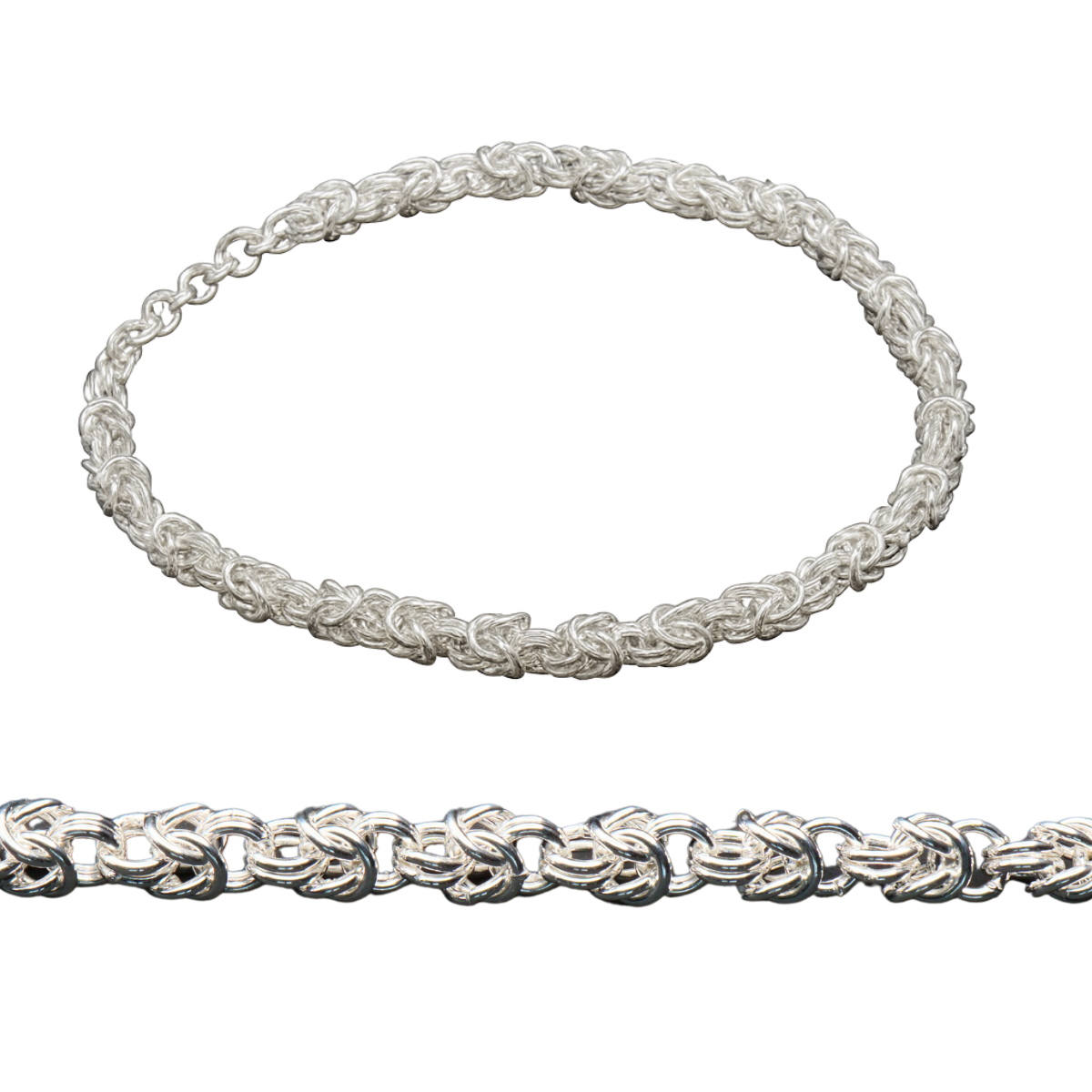 Herren Armband aus 925er Silber – Double Curb Design 4 mm