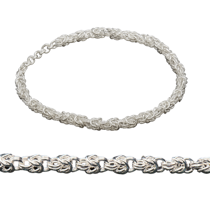 Herren Armband aus 925er Silber – Double Curb Design 4 mm