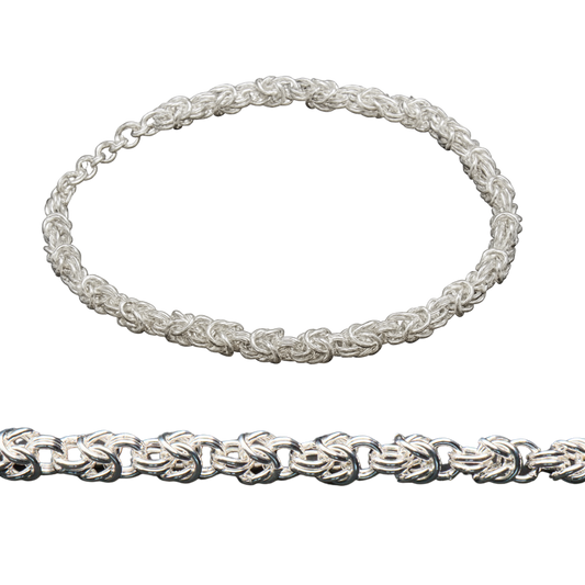 Herren Armband aus 925er Silber – Double Curb Design 4 mm