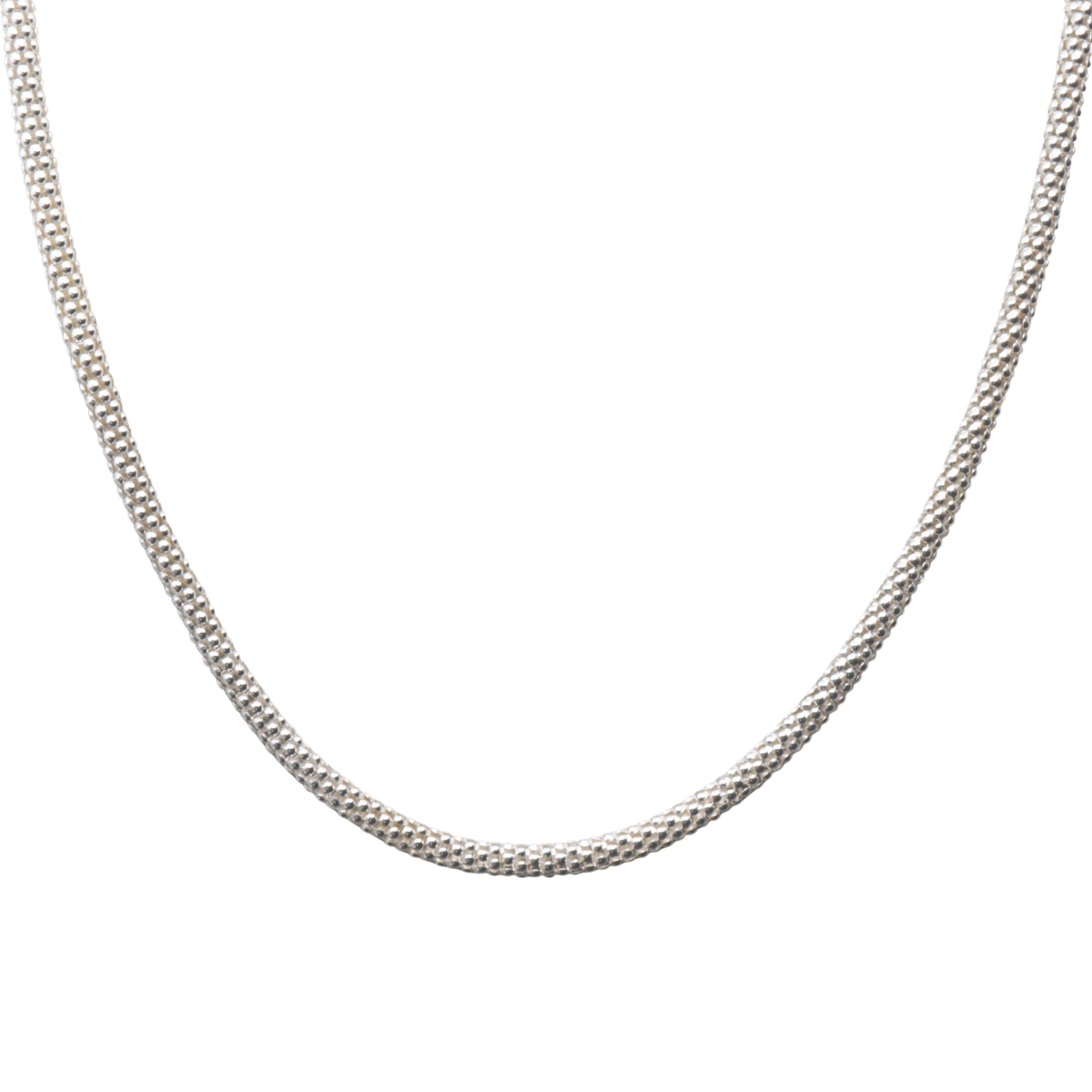 Popcorn Halskette aus 925er Silber – 4 mm | 55 cm