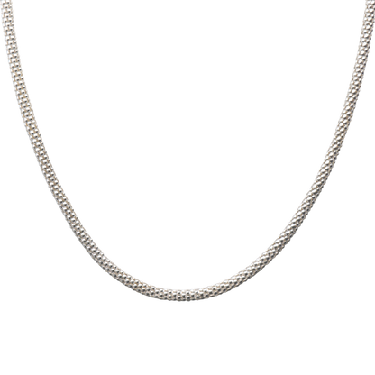 Popcorn Halskette aus 925er Silber – 4 mm | 55 cm