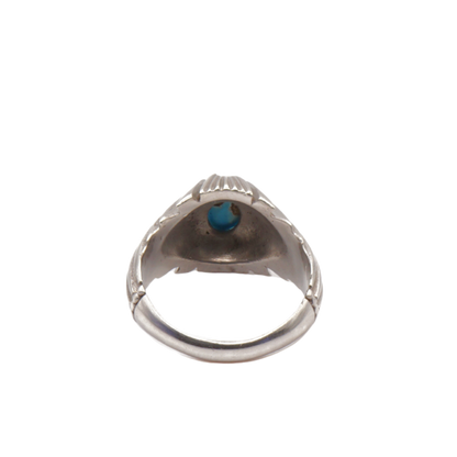 925 Silber Herrenring mit echtem Türkis Firouz Nishaburi - Handarbeit
