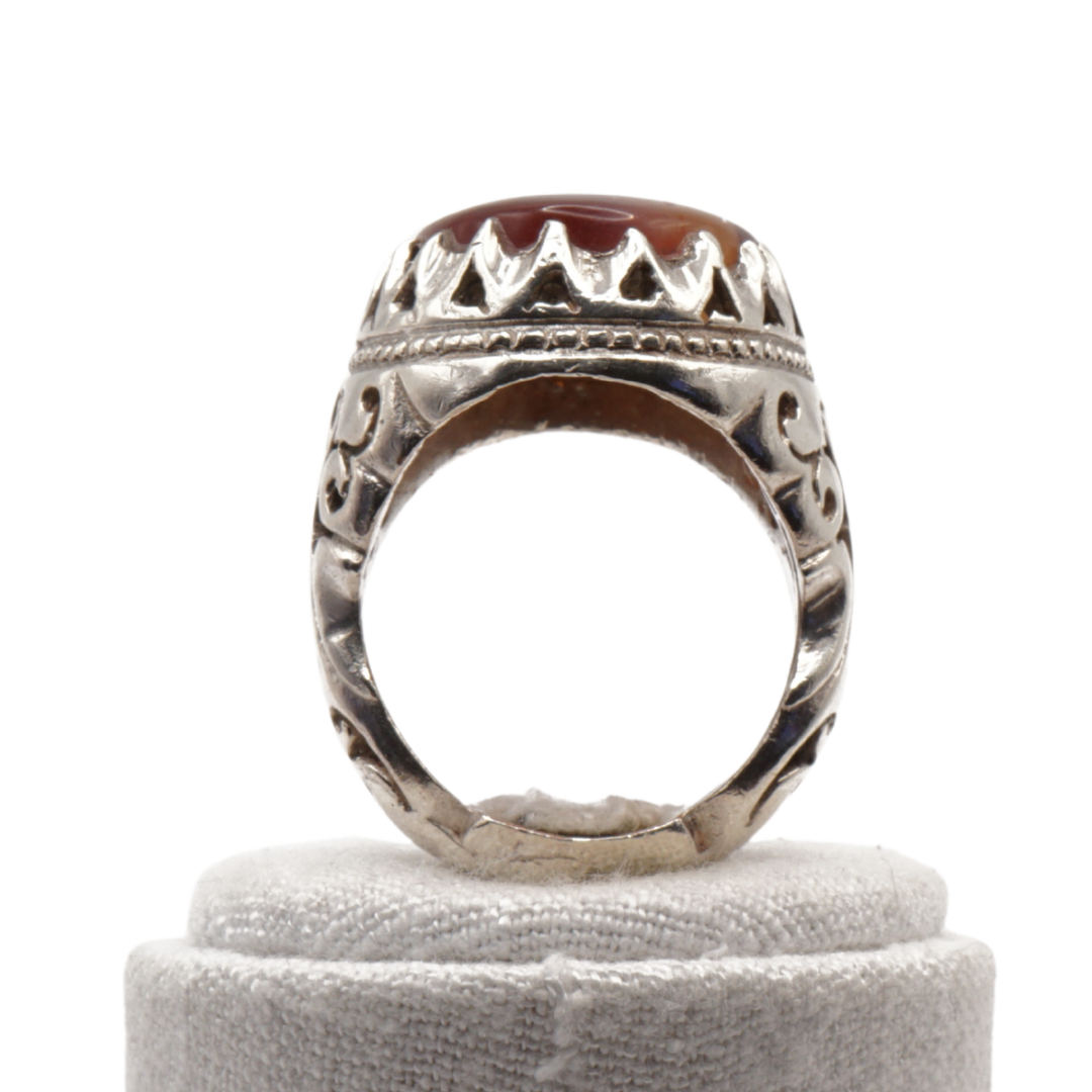 925 Silber Herrenring Jemen Achat – bahrainische Handarbeit Aqeeq Yamani